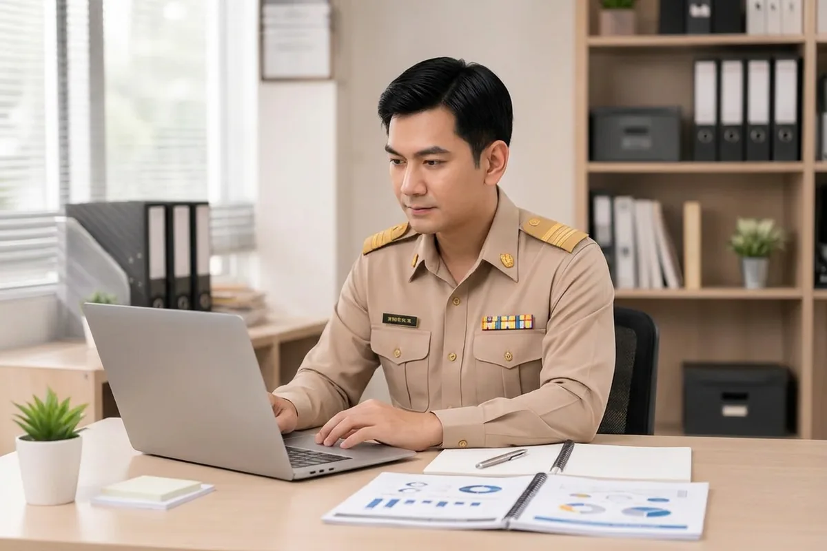 ภาพประกอบ: บุคลากรงานวิเคราะห์และวิชาการกำลังใช้งาน Ekkasarn AI